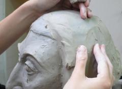 Portrait sculpture in clay, a work in progress, Portrait Sculpture Cape Town