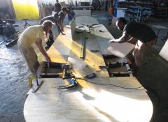 Wood cladding on giant skateboard, Fabrication, Cape Town