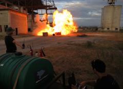 Controlled explosion for ITV commercials. SFX fire and explosives, Cape Town