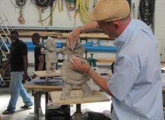 Clay sculpture of IKEA gnome. Fabrication Cape Town
